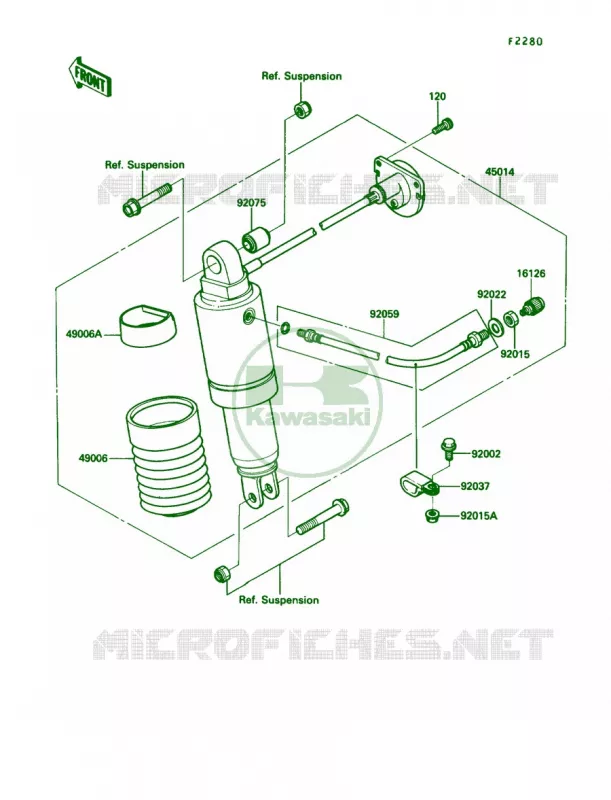 Shock Absorbers Kawasaki MOTOS 1000 1990 Ninja ZX-10  ZX1000-B3