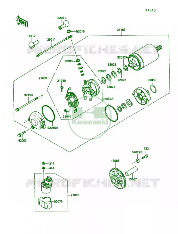 Starter Motor Kawasaki MOTOS 1000 1990 Ninja ZX-10  ZX1000-B3