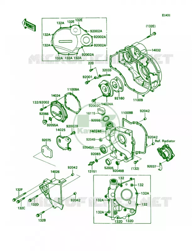 Engine Cover Kawasaki MOTOS 1100 1990 Ninja ZX-11  ZX1100-C1