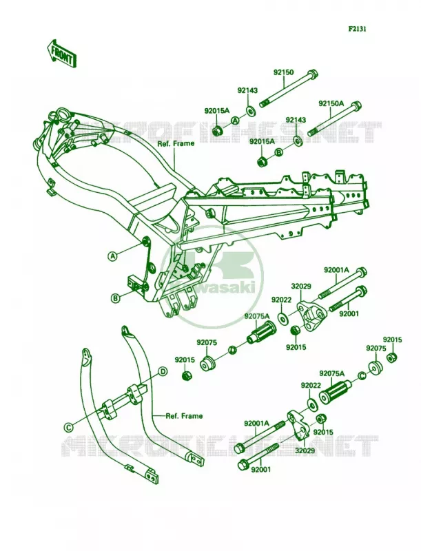 Frame Fitting Kawasaki MOTOS 1100 1990 Ninja ZX-11  ZX1100-C1