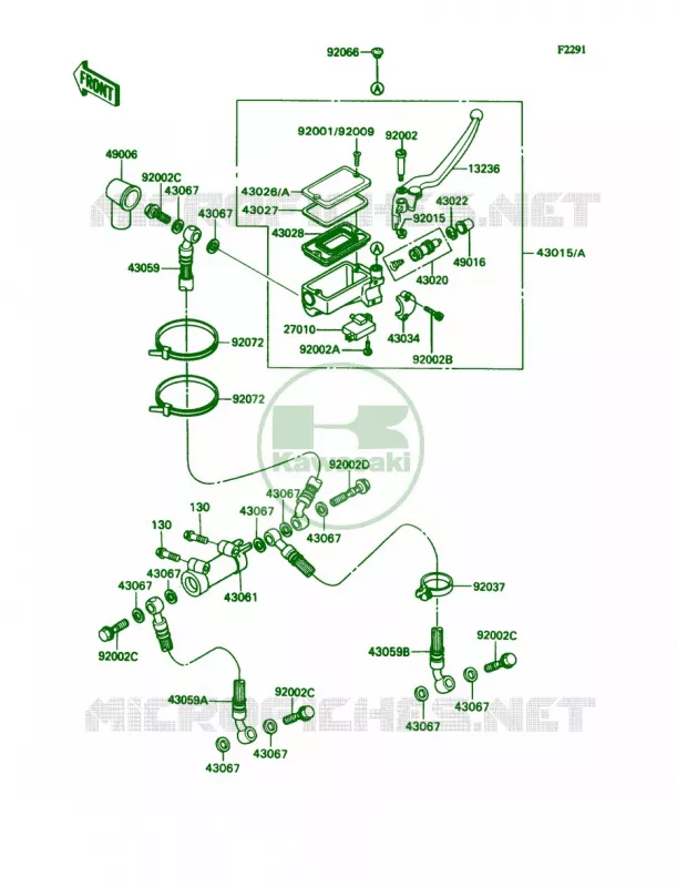 Front Master Cylinder Kawasaki MOTOS 1100 1990 Ninja ZX-11  ZX1100-C1