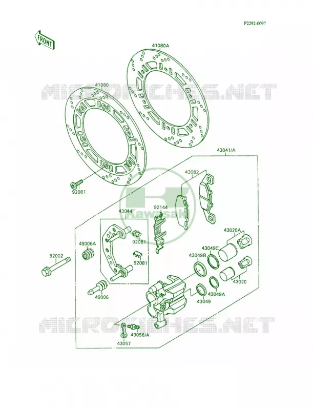 Front Brake Kawasaki MOTOS 600 1990 Ninja 600R  ZX600-C3
