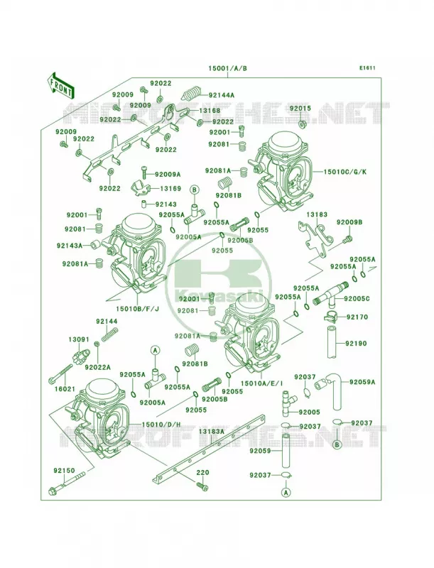 Carburetor Kawasaki MOTOS 600 1990 Ninja ZX-6  ZX600-D1