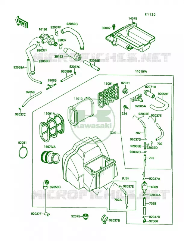 Air Cleaner Kawasaki MOTOS 750 1990 Ninja 750R  ZX750-F4