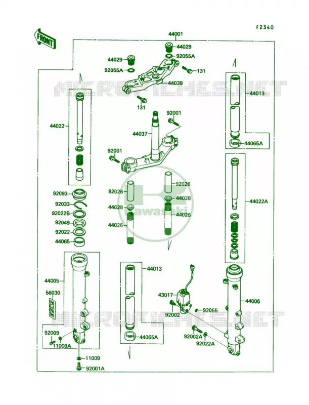 Front Fork Kawasaki MOTOS 750 1990 Ninja 750R  ZX750-F4