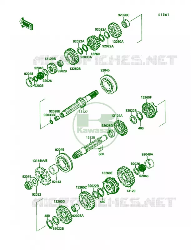 Transmission Kawasaki MOTOS 750 1990 Ninja 750R  ZX750-F4