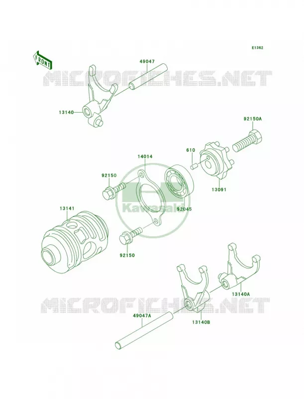 Gear Change DrumShift Forks Kawasaki MOTOS 220 2001 KDX220R  KDX220-A8