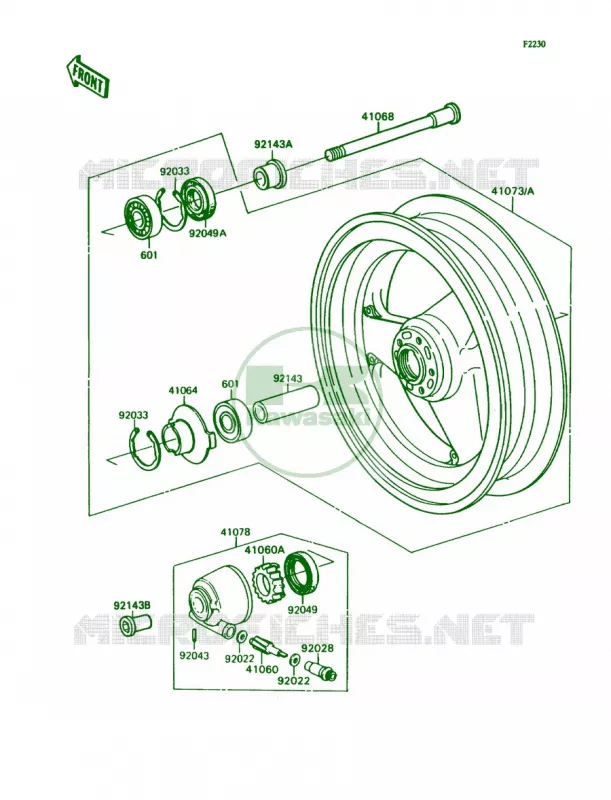 Front Wheel Kawasaki MOTOS 750 1990 Ninja ZX-7  ZX750-H2