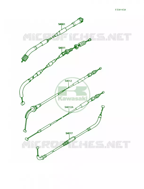 Cables Kawasaki MOTOS 500 1989 EX500  EX500-A3