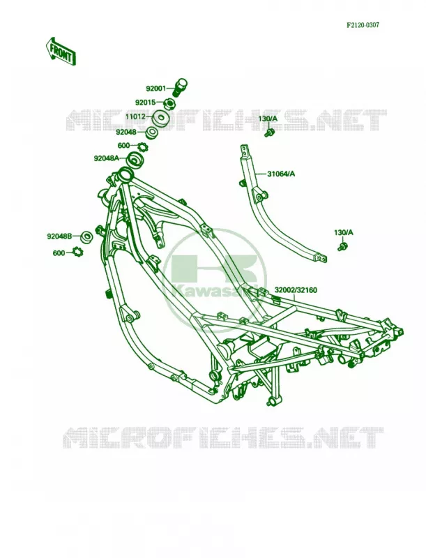 Frame Kawasaki MOTOS 500 1989 EX500  EX500-A3
