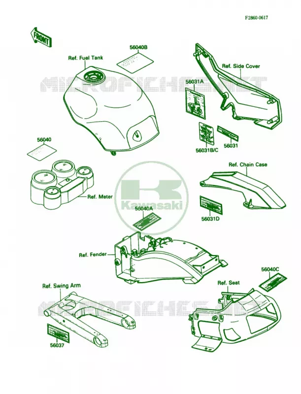Labels Kawasaki MOTOS 1000 1989 Ninja ZX-10  ZX1000-B2