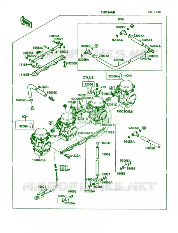 Carburetor Kawasaki MOTOS 600 1989 Ninja 600R  ZX600-C2
