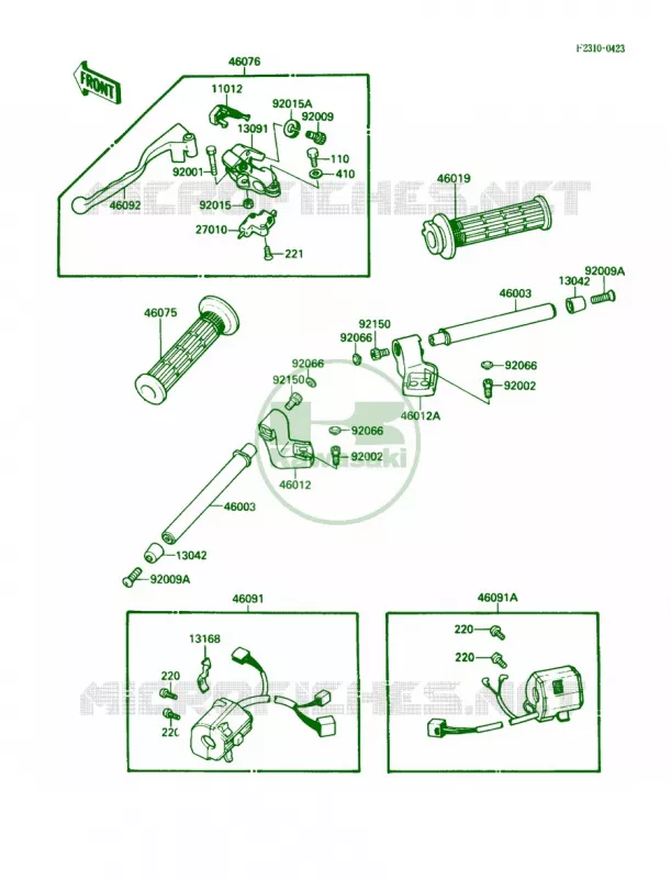 Handlebar Kawasaki MOTOS 600 1989 Ninja 600R  ZX600-C2