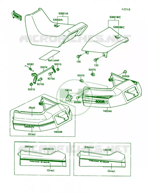 Seat Kawasaki MOTOS 600 1989 Ninja 600R  ZX600-C2