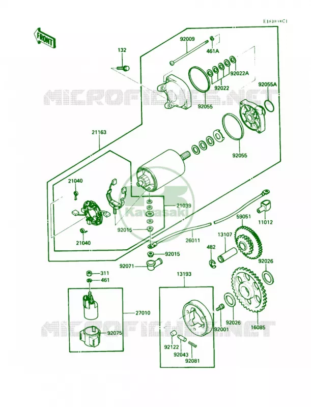 Starter Motor Kawasaki MOTOS 600 1989 Ninja 600R  ZX600-C2