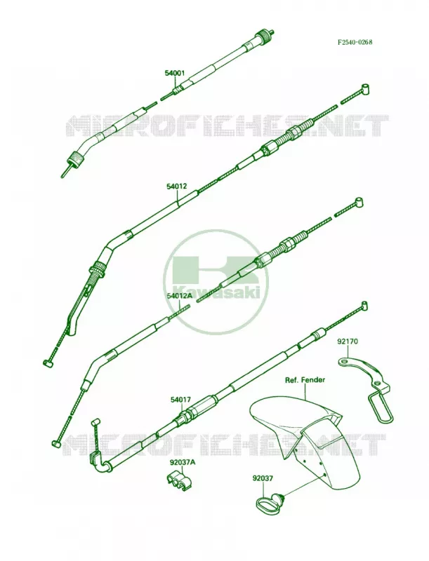 Cables Kawasaki MOTOS 750 1989 Ninja 750R  ZX750-F3