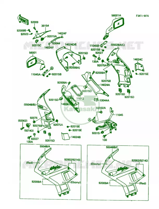 Cowling Kawasaki MOTOS 750 1989 Ninja 750R  ZX750-F3