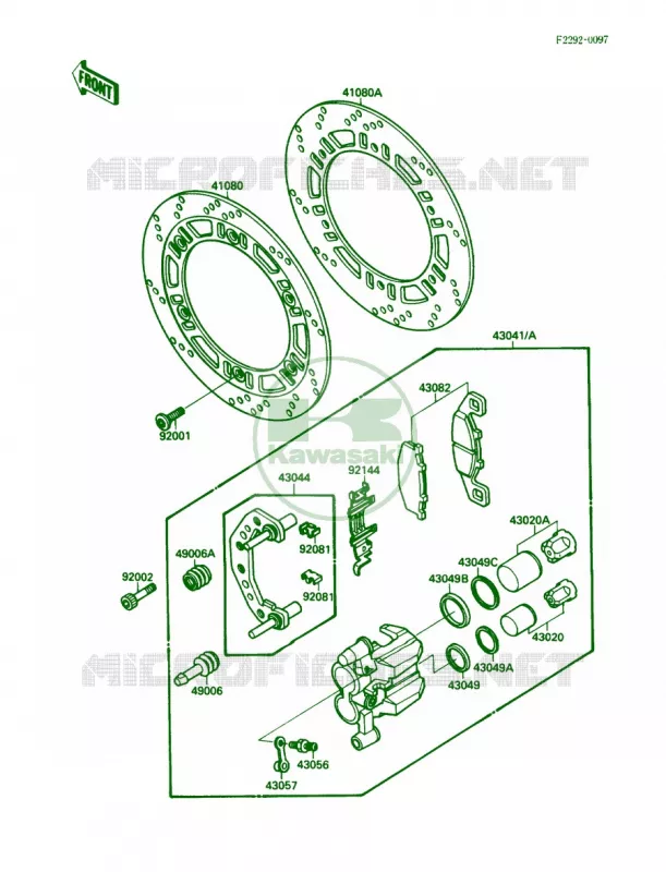 Front Brake Kawasaki MOTOS 750 1989 Ninja 750R  ZX750-F3