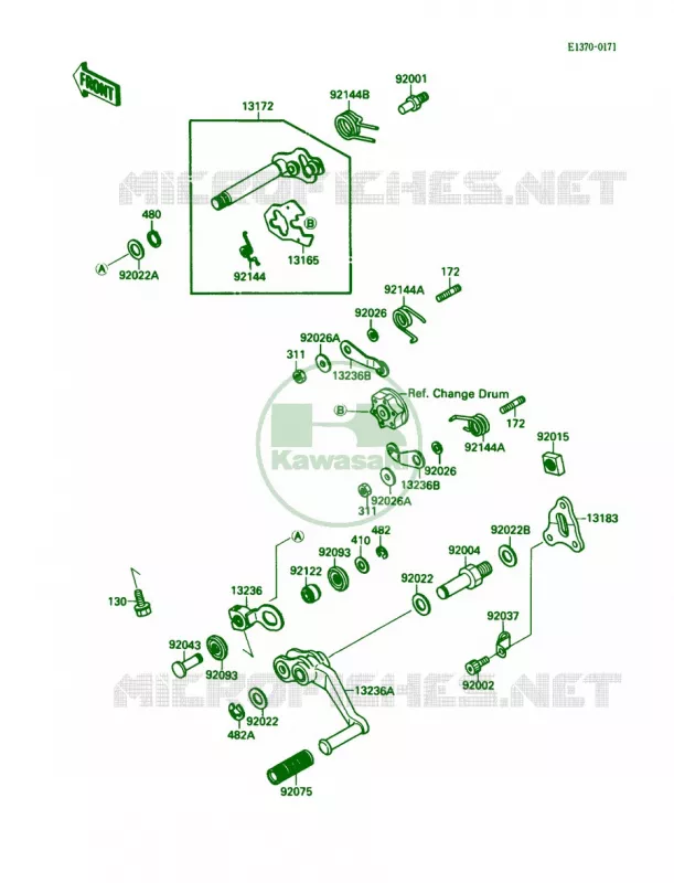 Gear Change Mechanism Kawasaki MOTOS 750 1989 Ninja 750R  ZX750-F3