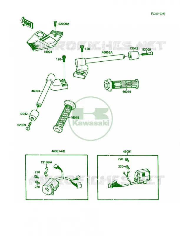Handlebar Kawasaki MOTOS 750 1989 Ninja 750R  ZX750-F3