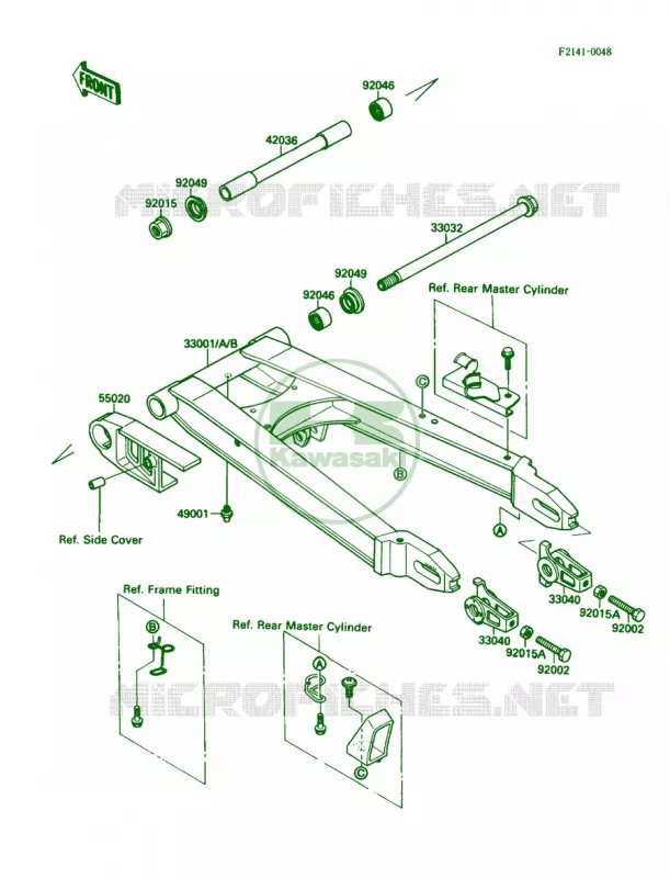 Swingarm Kawasaki MOTOS 750 1989 Ninja 750R  ZX750-F3