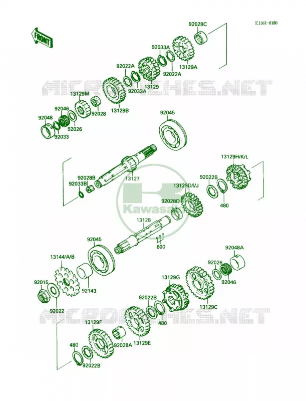 Transmission Kawasaki MOTOS 750 1989 Ninja 750R  ZX750-F3
