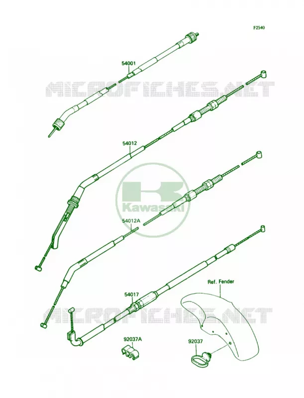 Cables Kawasaki MOTOS 750 1989 Ninja ZX-7  ZX750-H1