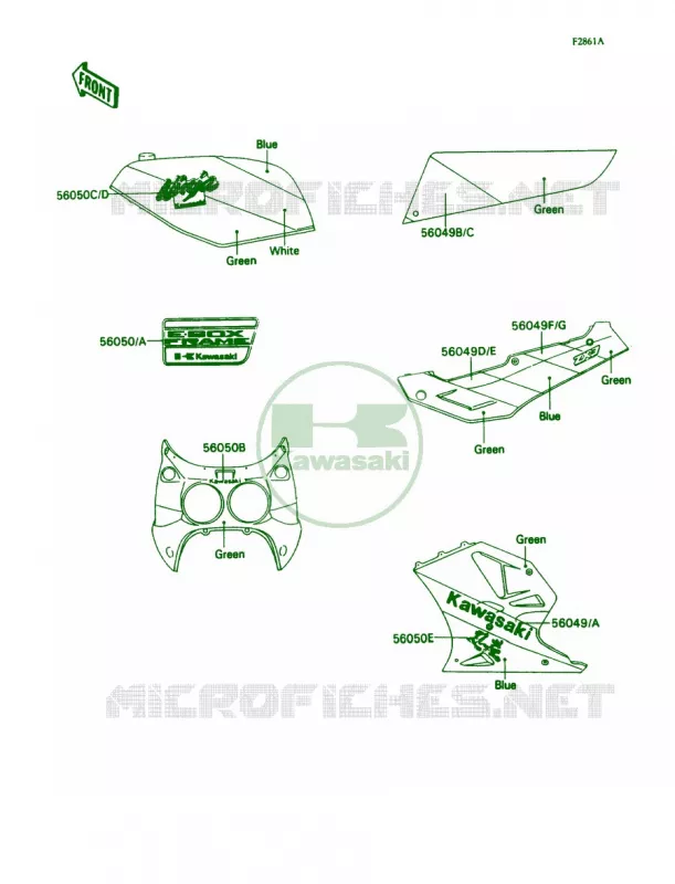 Decals Kawasaki MOTOS 750 1989 Ninja ZX-7  ZX750-H1
