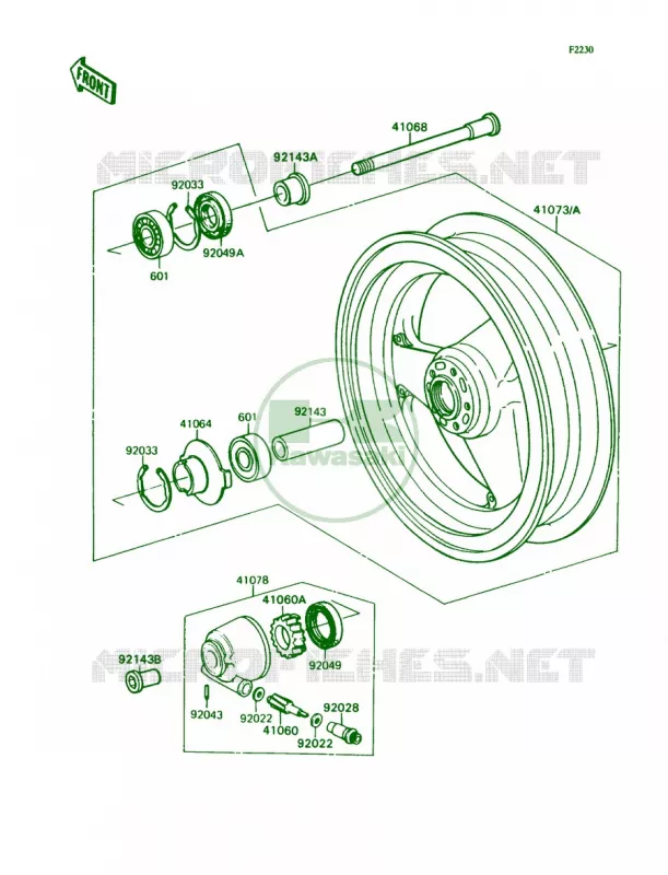 Front Wheel Kawasaki MOTOS 750 1989 Ninja ZX-7  ZX750-H1