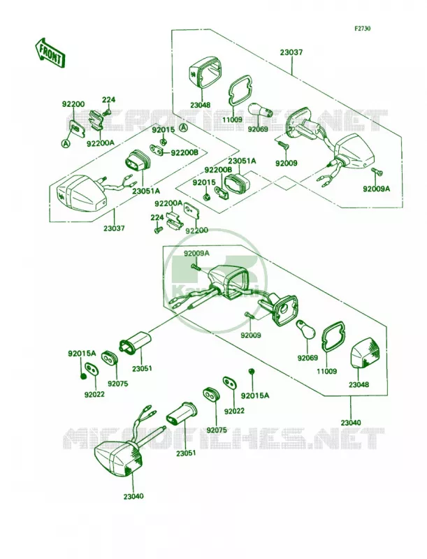 Turn Signals Kawasaki MOTOS 750 1989 Ninja ZX-7  ZX750-H1