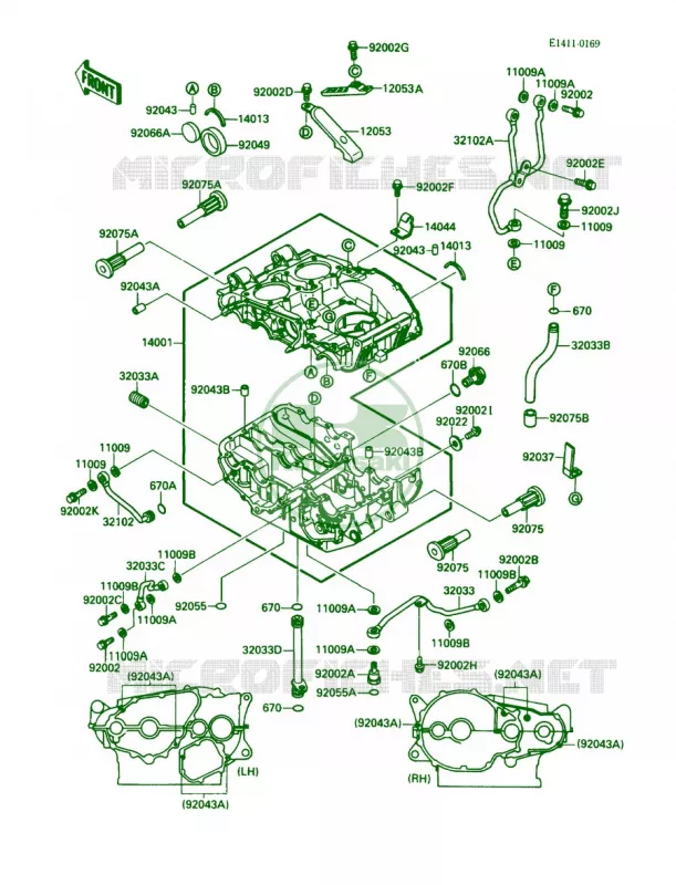 Crankcase Kawasaki MOTOS 500 1988 EX500  EX500-A2
