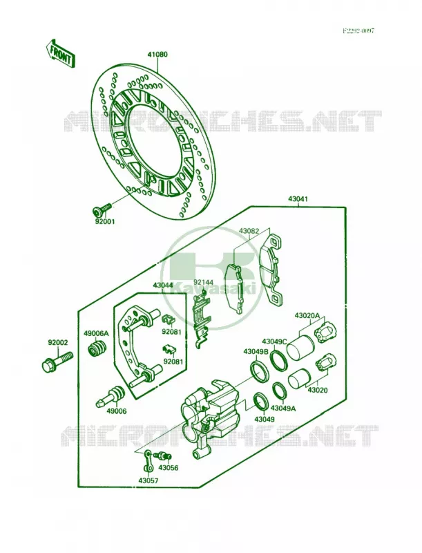 Front Brake Kawasaki MOTOS 500 1988 EX500  EX500-A2