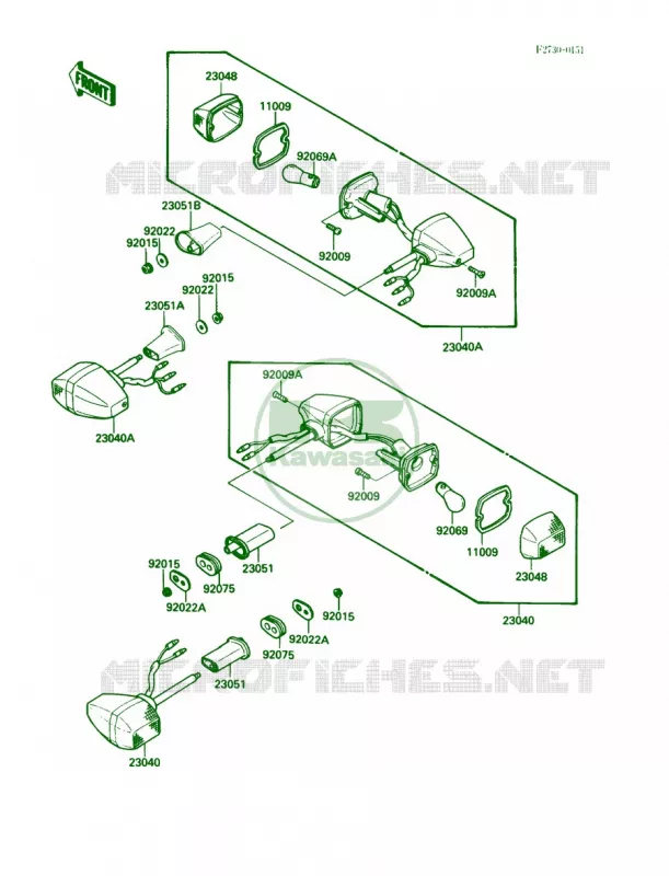 Turn Signals Kawasaki MOTOS 500 1988 EX500  EX500-A2