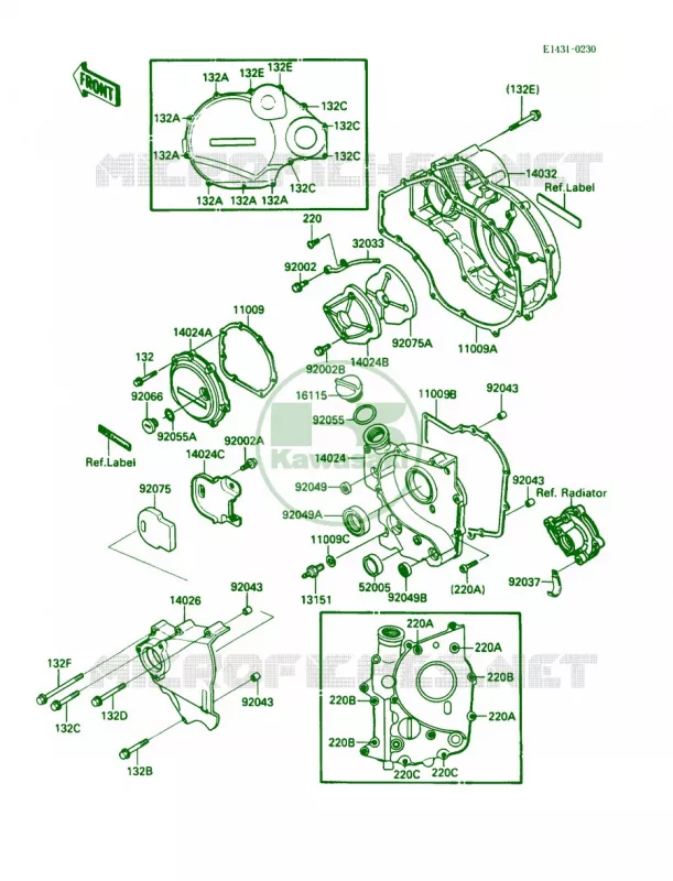 Engine Covers Kawasaki MOTOS 1000 1988 Ninja ZX-10  ZX1000-B1
