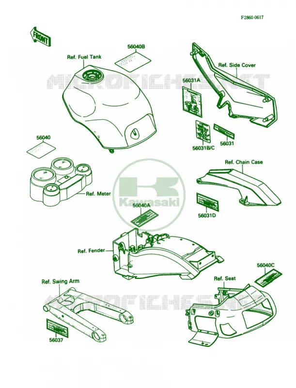 Labels Kawasaki MOTOS 1000 1988 Ninja ZX-10  ZX1000-B1