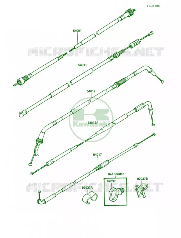 Cables Kawasaki MOTOS 600 1988 Ninja 600R  ZX600-C1