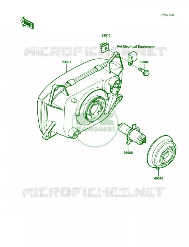 Headlights Kawasaki MOTOS 600 1988 Ninja 600R  ZX600-C1