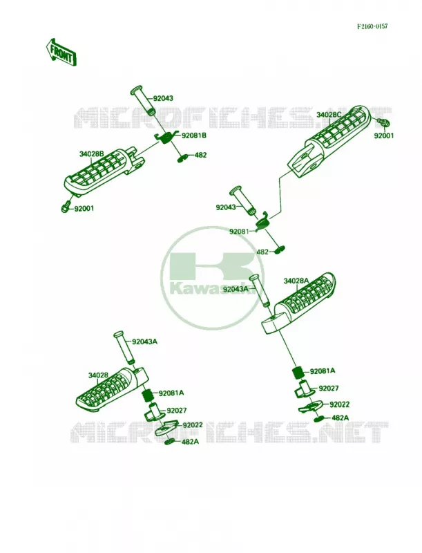 Footrests Kawasaki MOTOS 750 1988 Ninja 750R  ZX750-F2