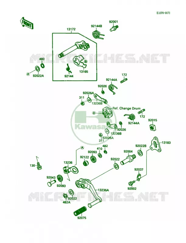 Gear Change Mechanism Kawasaki MOTOS 750 1988 Ninja 750R  ZX750-F2