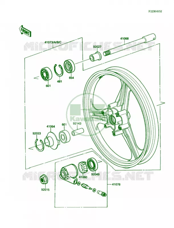 Front Wheel Kawasaki MOTOS 500 1987 EX500  EX500-A1