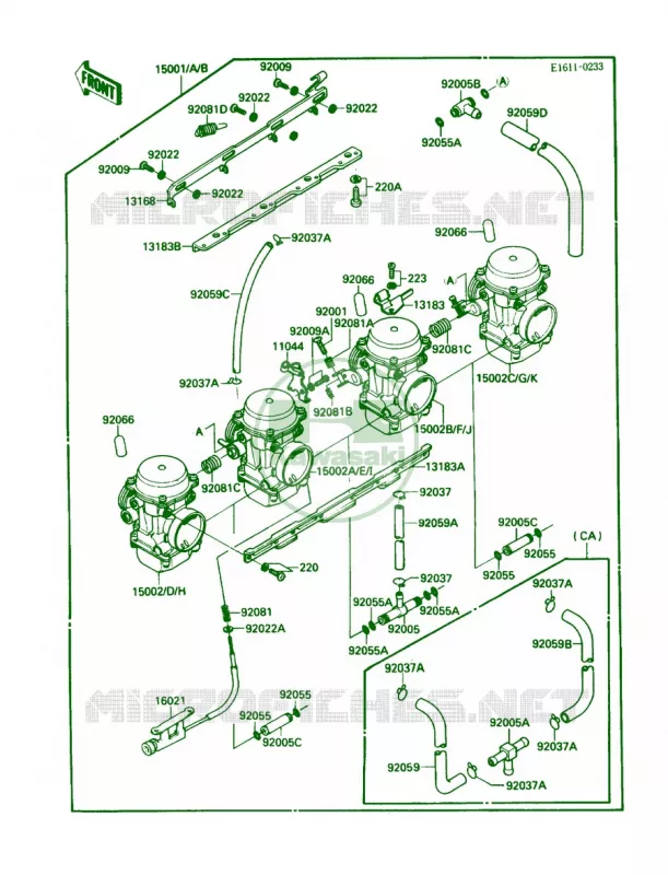 Carburetor Kawasaki MOTOS 750 1987 Ninja 750R  ZX750-F1