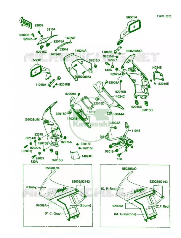 Cowling Kawasaki MOTOS 750 1987 Ninja 750R  ZX750-F1