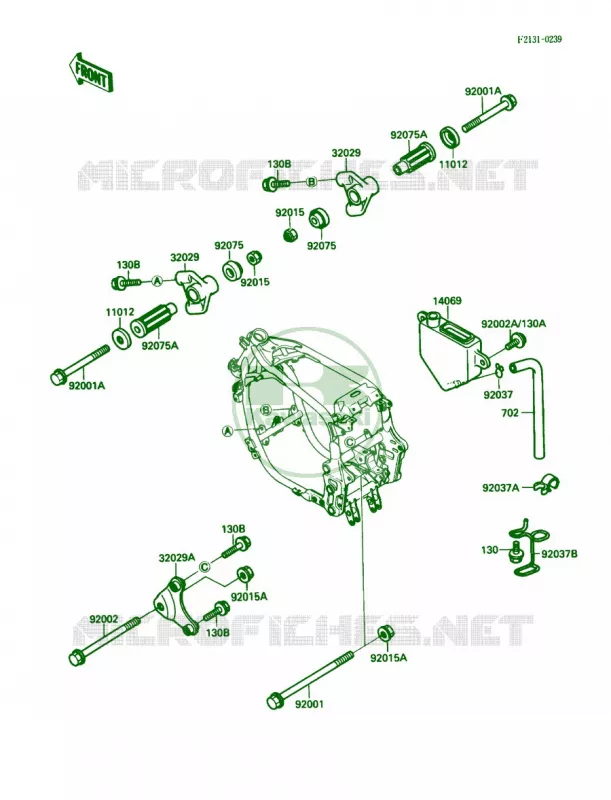 Frame Fittings Kawasaki MOTOS 750 1987 Ninja 750R  ZX750-F1