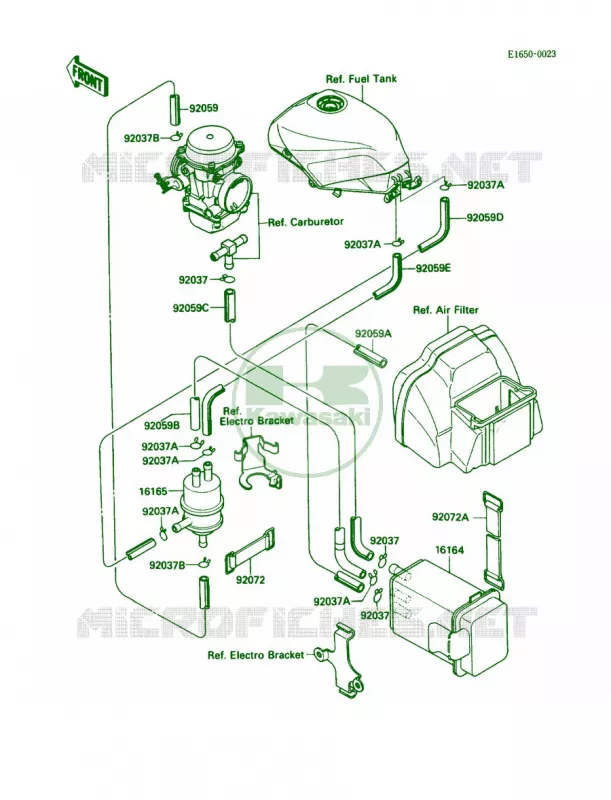 Fuel Evaporative System Kawasaki MOTOS 750 1987 Ninja 750R  ZX750-F1