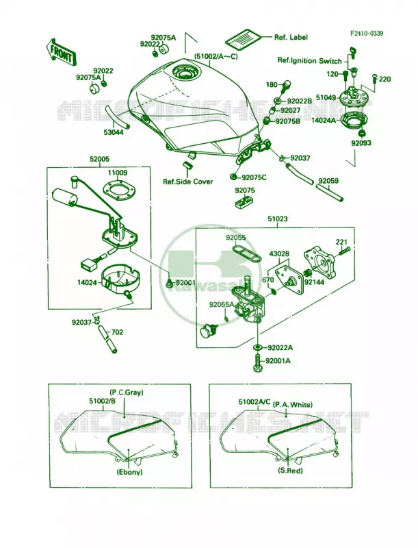 Fuel Tank Kawasaki MOTOS 750 1987 Ninja 750R  ZX750-F1