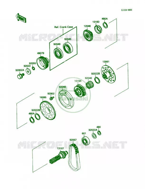 Generator Shaft Kawasaki MOTOS 750 1987 Ninja 750R  ZX750-F1