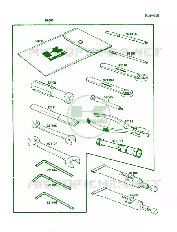 Owner's Tools Kawasaki MOTOS 750 1987 Ninja 750R  ZX750-F1