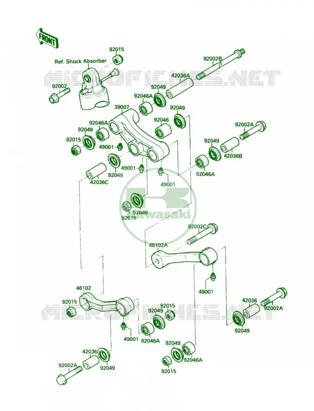 Rear Suspension Kawasaki MOTOS 750 1987 Ninja 750R  ZX750-F1