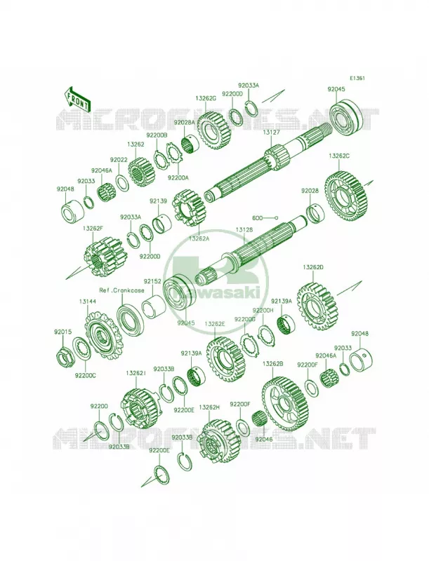 Transmission Kawasaki MOTOS 1000 2015 Z1000 ABS  ZR1000GFF