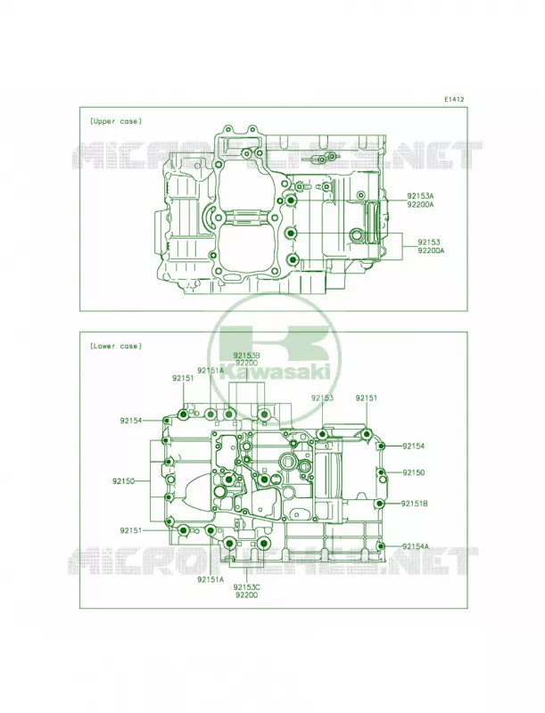 Crankcase Bolt Pattern Kawasaki MOTOS 650 2015 Ninja 650 ABS  EX650FFF